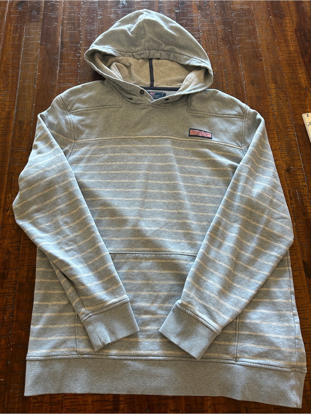 Vineyard Vines Light Blue Striped Hooded Sweatshirt